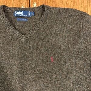 POLO Ralph Lauren Olive Green Lamb Wool Sweater